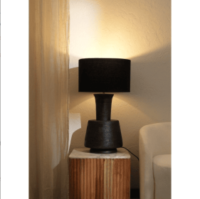 Handcrafted Artisanal Decorative Table Lamp With Wooden Base For Living Room (Option: 1PC)