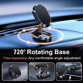 Magnetic Phone Holder For Car, Dashboard Car Phone Holder Mount Magnetic Stainless Steel Car Phone Holder - Dashboard Mount, Water-resistant, Rot (Color: Black)