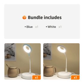 1pc USB Lamp Light; Flexible Goose Neck Ring Led Task; Keyboard; Or Laptop Compact Light; Eye-Protect No Glare Lighting Cool White USB Plug Light (Color: Blue+white)