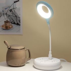 1pc USB Lamp Light; Flexible Goose Neck Ring Led Task; Keyboard; Or Laptop Compact Light; Eye-Protect No Glare Lighting Cool White USB Plug Light (Color: Blue)