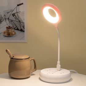 1pc USB Lamp Light; Flexible Goose Neck Ring Led Task; Keyboard; Or Laptop Compact Light; Eye-Protect No Glare Lighting Cool White USB Plug Light (Color: Pink)