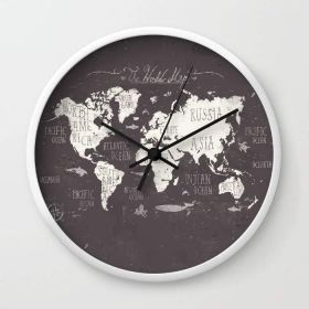 The World Map Wall clock (Color: Black)